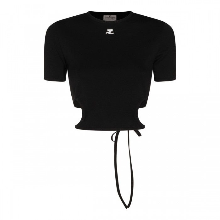 BLACK COTTON CROPPED TOP