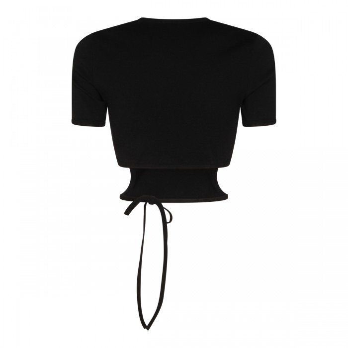 BLACK COTTON CROPPED TOP 2