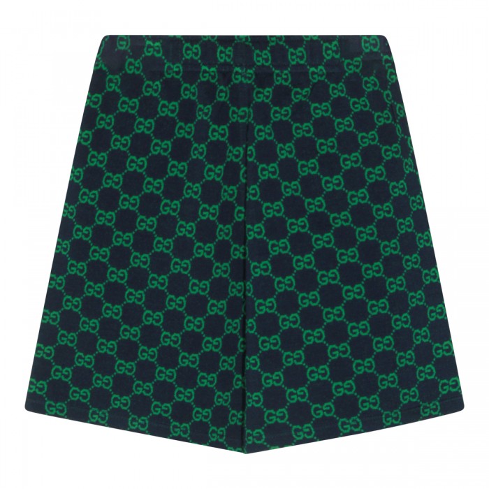 NAVY AND GREEN COTTON SHORTS 2