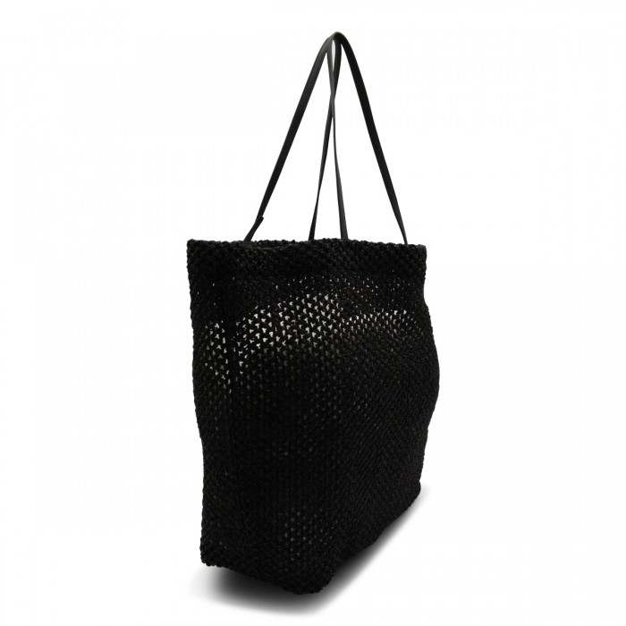 BLACK RAFFIA BARN TOTE 2