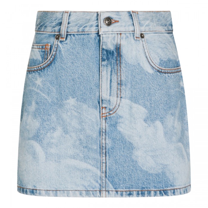 DENIM ANGEL PRINT MINI SKIRT