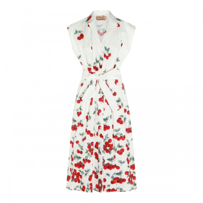 WHITE AND RED COTTON DRESS