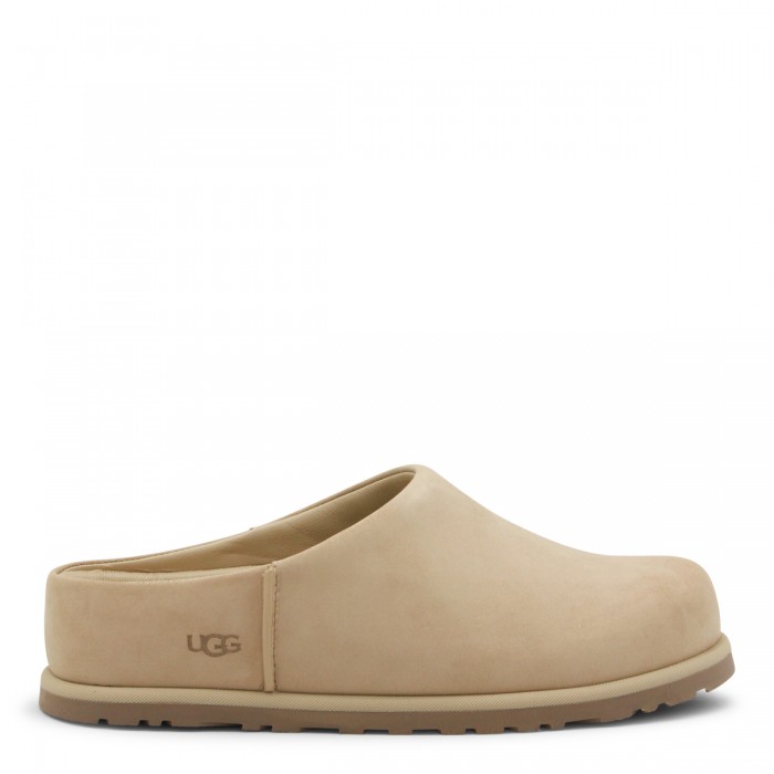 BEIGE LEATHER OTZO FLATS