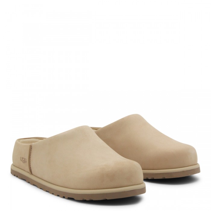 BEIGE LEATHER OTZO FLATS 2