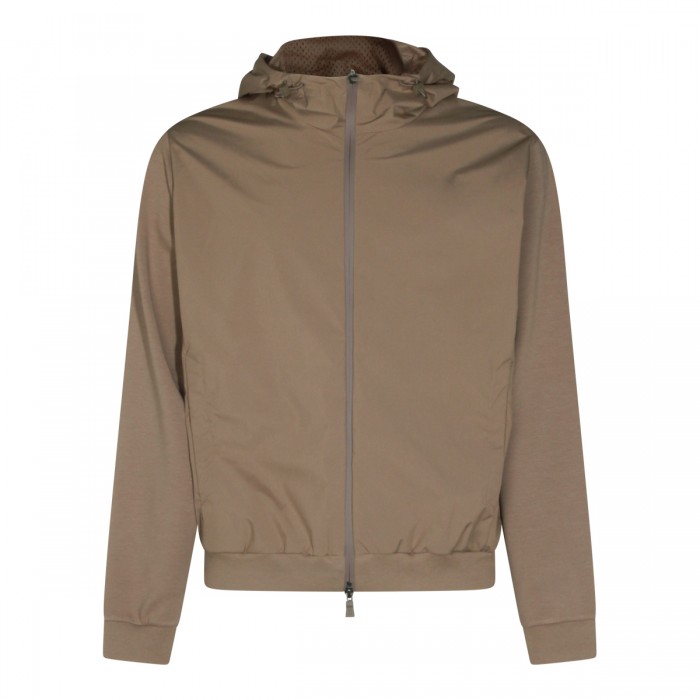 BROWN COTTON CASUAL JACKET