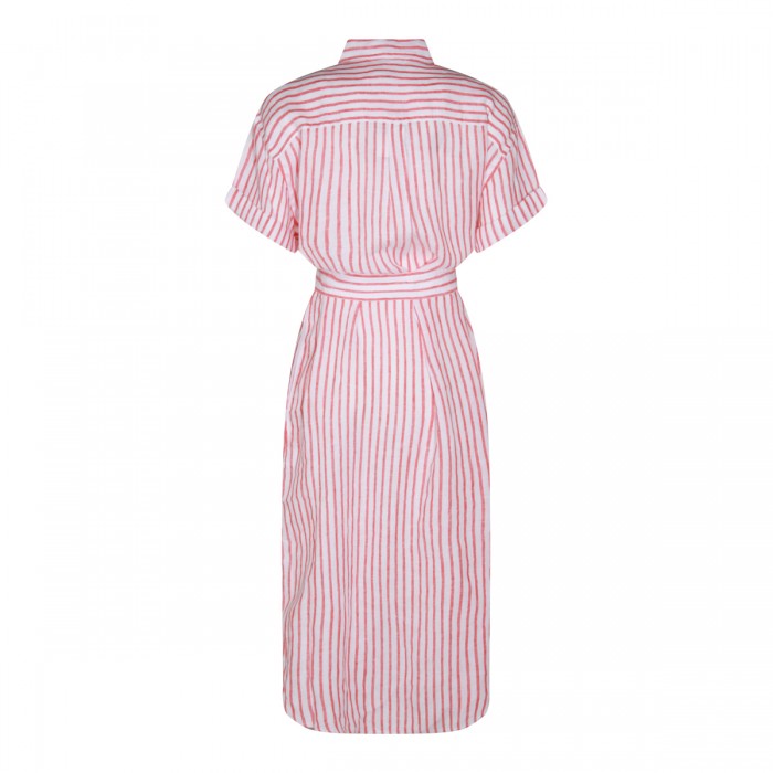 WHITE AND RED LINEN MIDI DRESS 2