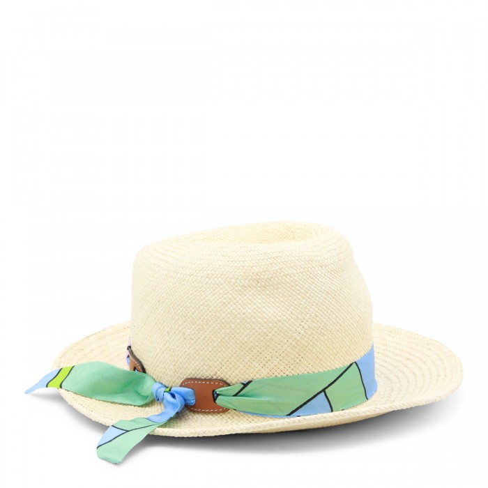 NATURAL RAFFIA FEDORA HAT