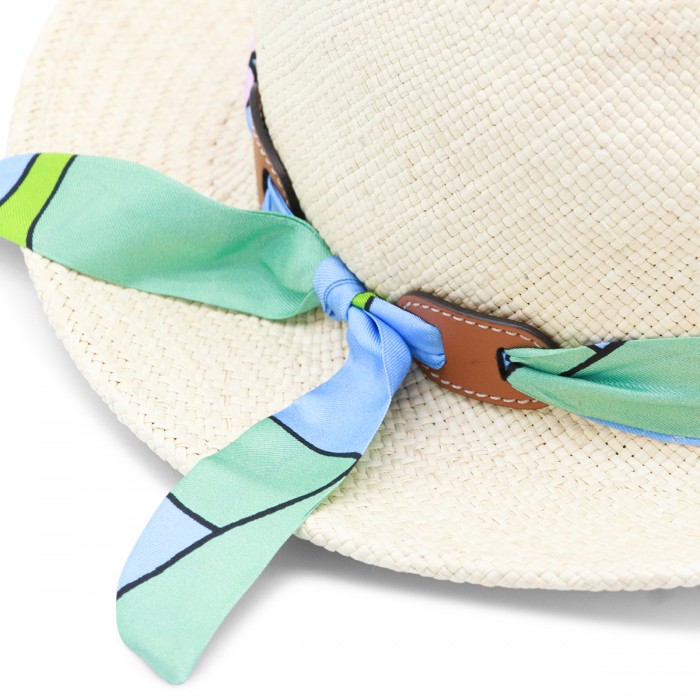 NATURAL RAFFIA FEDORA HAT 2