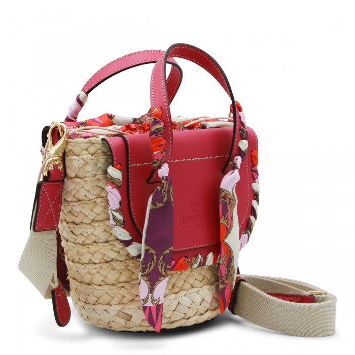 RED RAFFIA SATCHEL 2