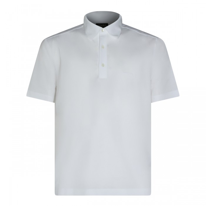 WHITE COTTON POLO SHIRT