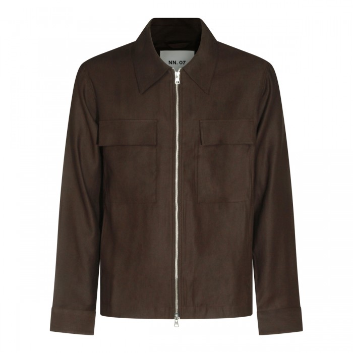 BROWN VISCOSE LINEN BLEND...