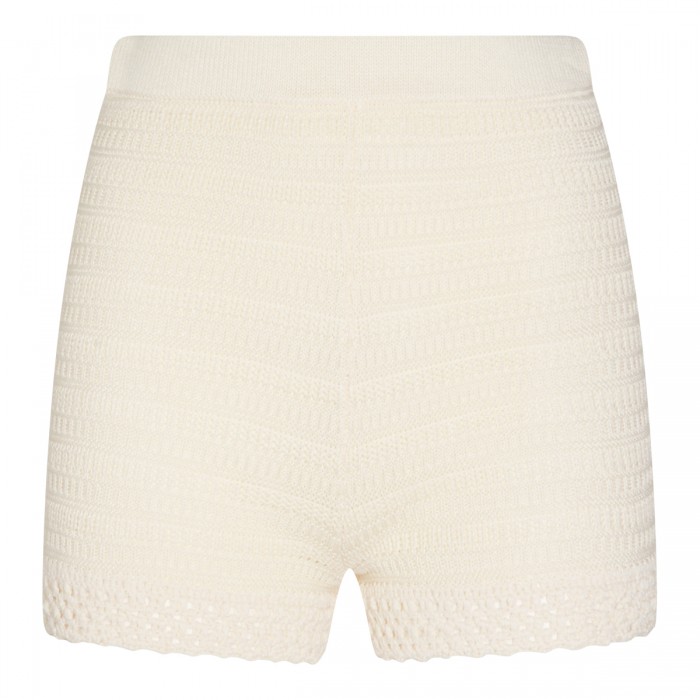 WHITE VISCOSE SHORTS
