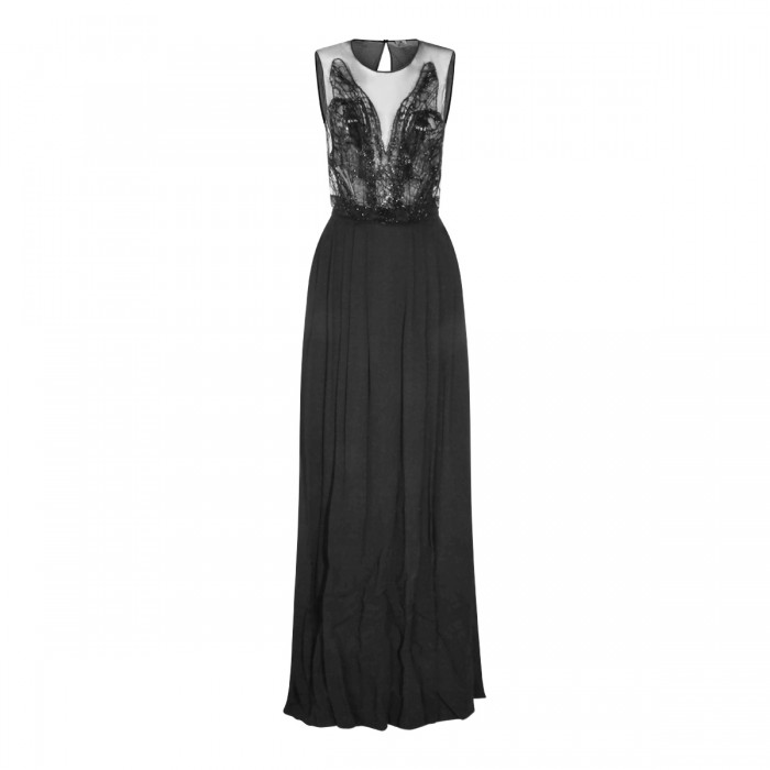 BLACK VISCOSE MAXI DRESS 2