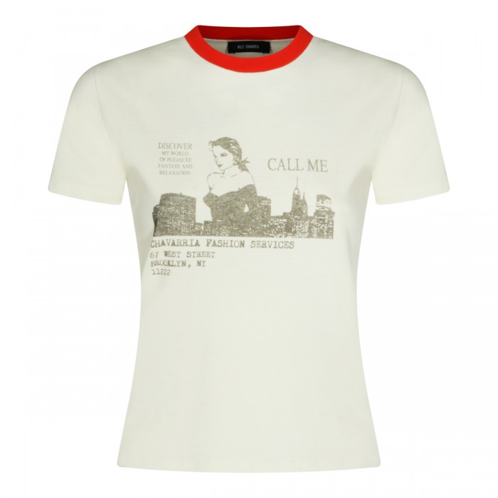 WHITE COTTON T-SHIRT