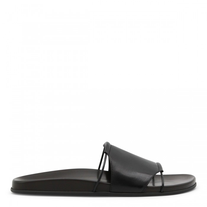BLACK LEATHER VIVIENNE FLATS