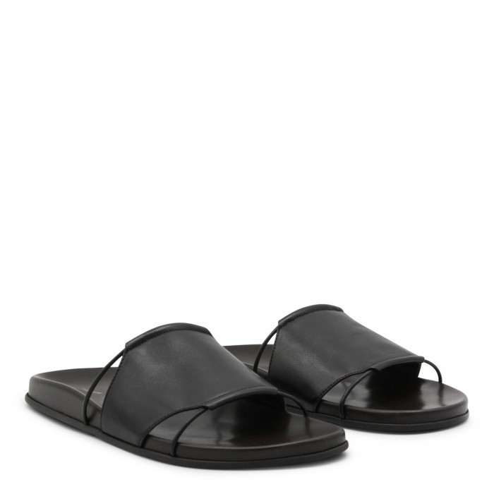 BLACK LEATHER VIVIENNE FLATS 2