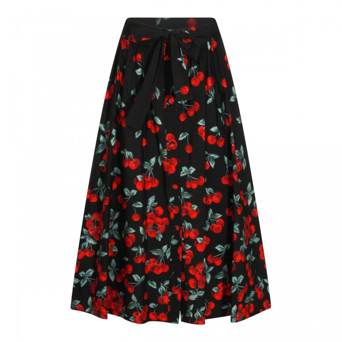 BLACK AND RED COTTON SKIRT