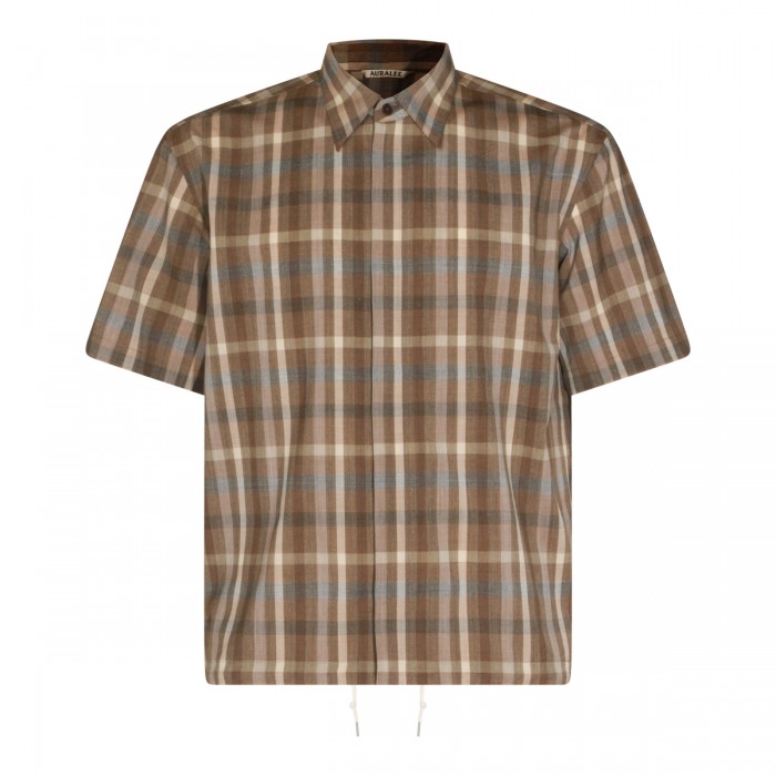 TOP BROWN COTTON CHECK SHIRT