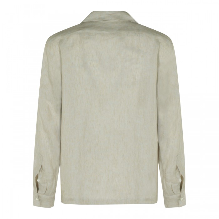 WHITE BEIGE LINEN SHIRT 2