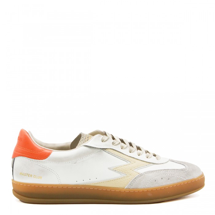 WHITE AND ORANGE CLUB SNEAKERS