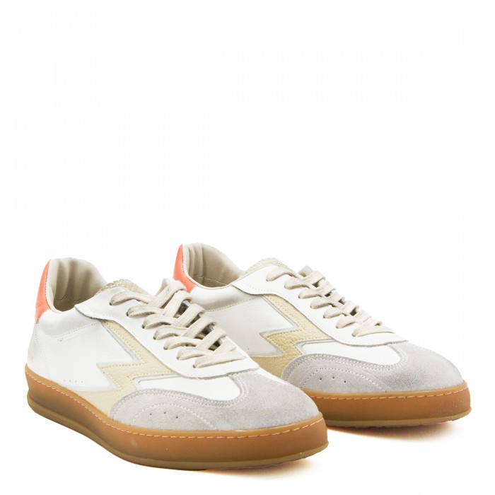 WHITE AND ORANGE CLUB SNEAKERS 2