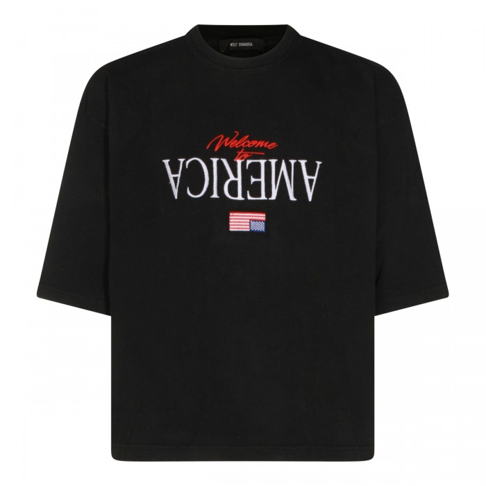 BLACK COTTON T-SHIRT