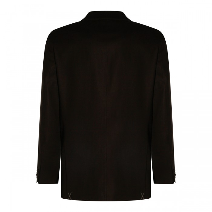 DARK BROWN LINEN BLAZER 2