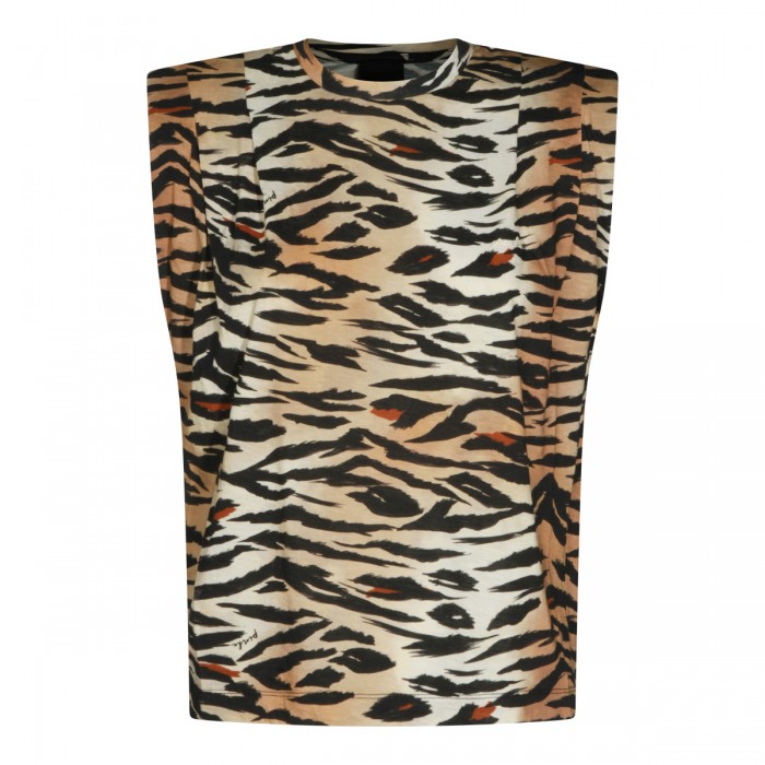 BROWN AND BLACK COTTON TOP