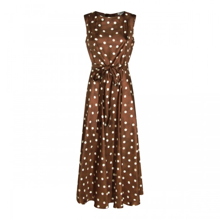 BROWN SILK MARTINA DRESS