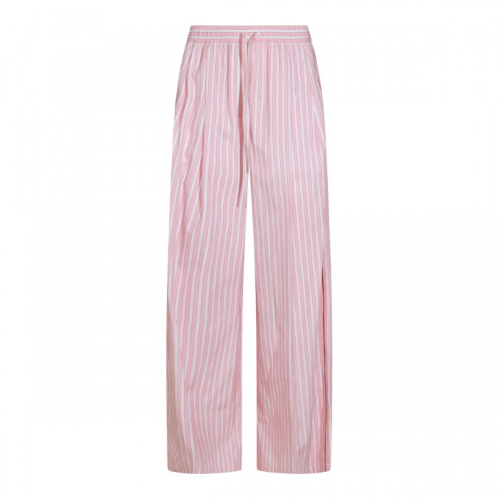 WHITE AND RED COTTON PANTS