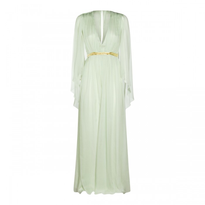 LIGHT GREEN SILK DRESS