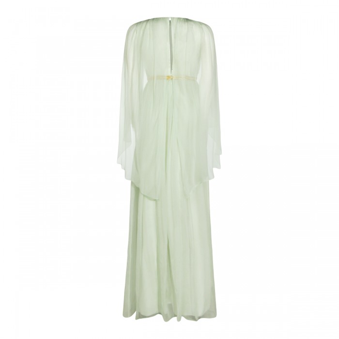 LIGHT GREEN SILK DRESS 2