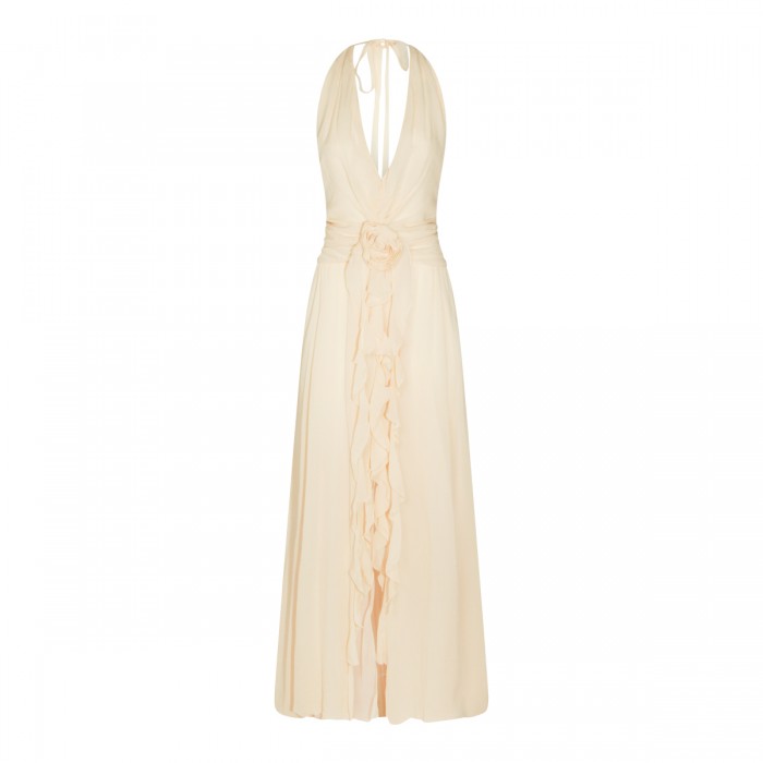 BEIGE VISCOSE MAXI DRESS
