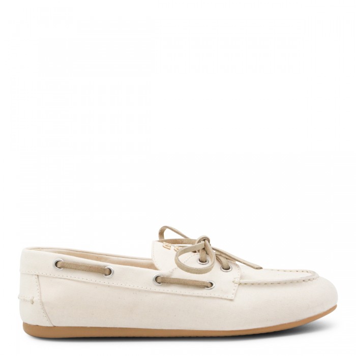 ECRU LEATHER FLATS