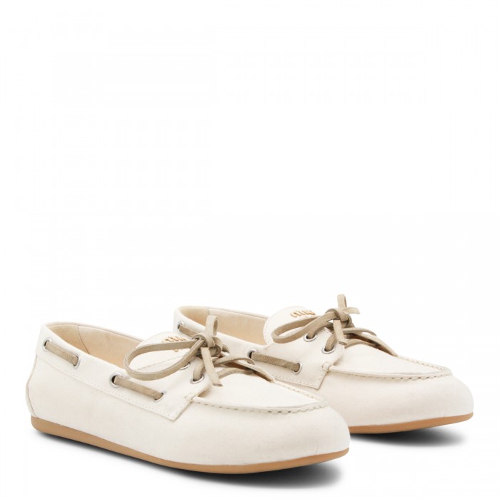 ECRU LEATHER FLATS 2