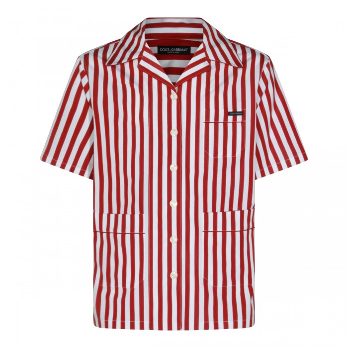 WHITE AND RED COTTON SHIRT