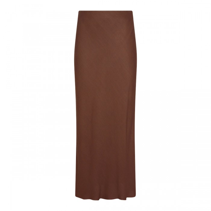 BROWN VISCOSE LINEN BLEND...