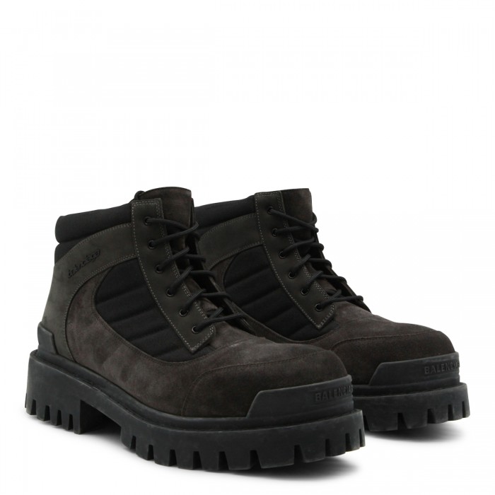 BLACK LEATHER LOW COMBAT... 2
