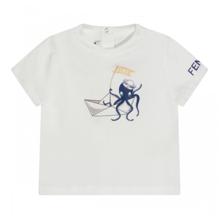 WHITE COTTON T-SHIRT