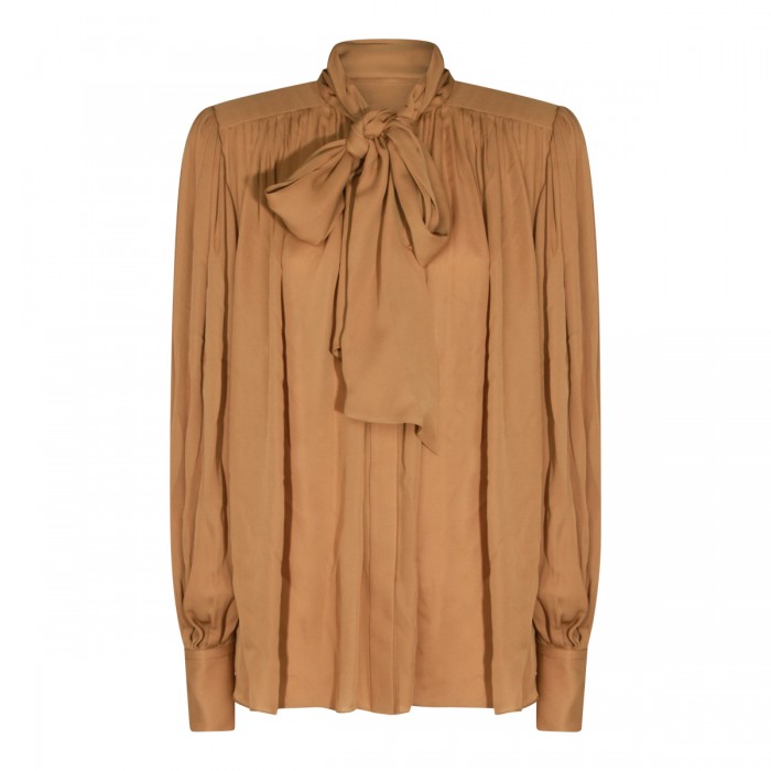 BROWN SILK SHIRT