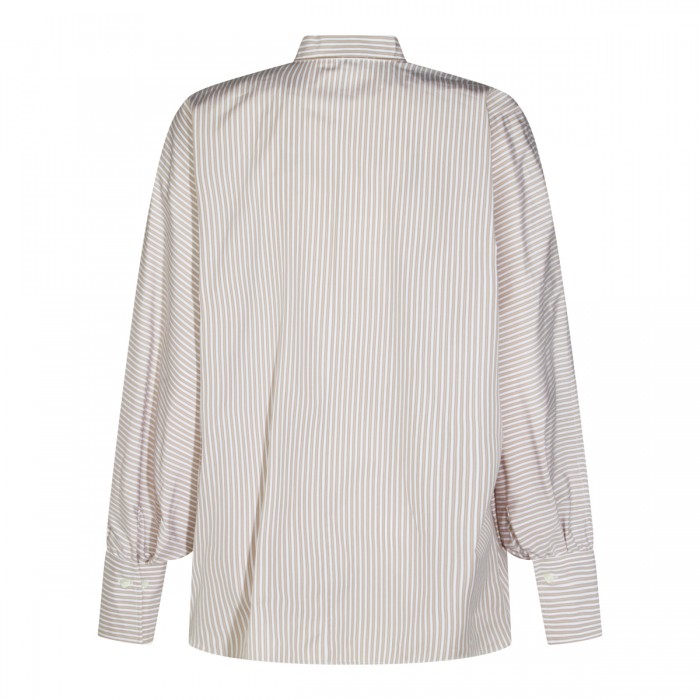 WHITE AND BEIGE COTTON SHIRT 2