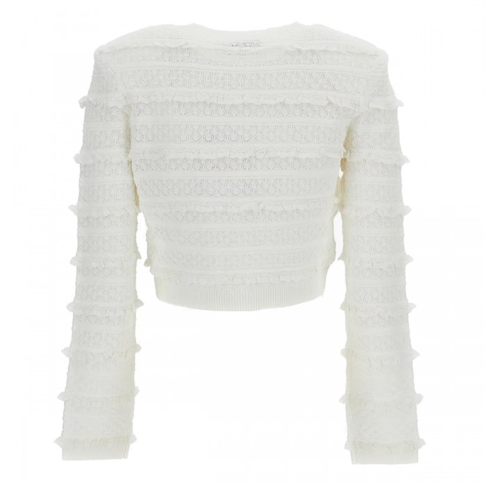 WHITE CROPPED CARDIGAN 2