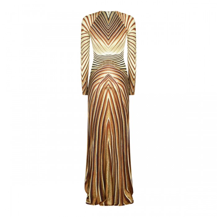 BROWN AND GOLD MAXI DRESS 2