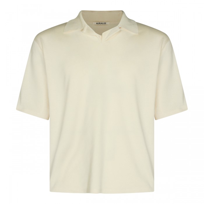 IVORY SILK POLO SHIRT
