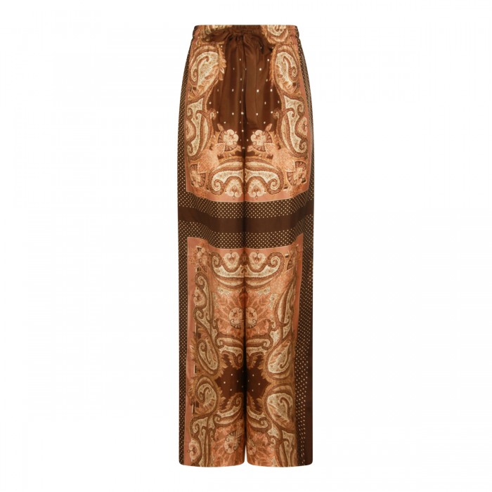 BROWN SILK PANT