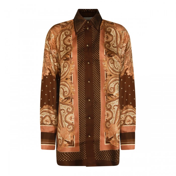 BROWN SILK SHIRT