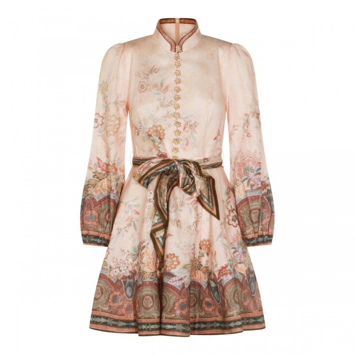 PINK LINEN MINI DRESS