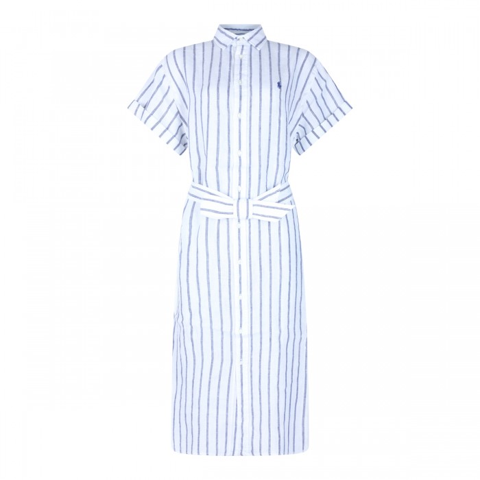 WHITE AND LIGHT BLUE LINEN...