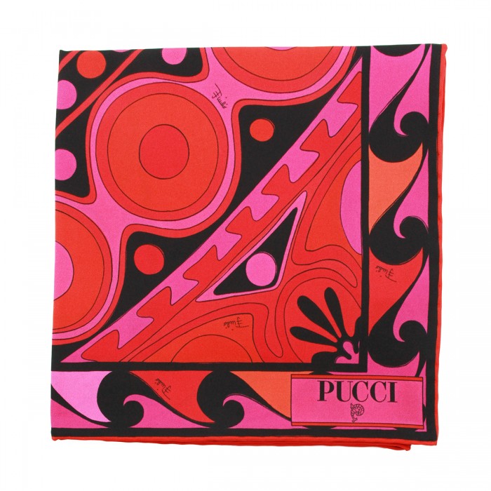 FUCHSIA AND BLACK SILK SCARF