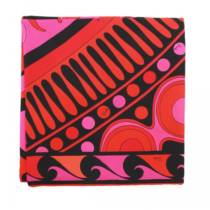 FUCHSIA AND BLACK SILK SCARF 2